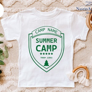 Custom Summer Camp Shirt for Kids, Matching Troop Shirts, Personalized Camping Natural T-Shirt, Personalized Camp Crew Shirts, Toddler Tee