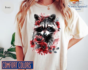 Comfort Colors Raccoon Graphic Shirt: Vintage Retro Tee