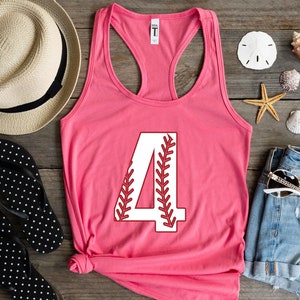 Personalized Baseball Tank Top, Baseball Numbers Tank Tops, Baseball Mom Tank, Personalized Baseball Number Tees, Custom Baseball Shirts, image 3