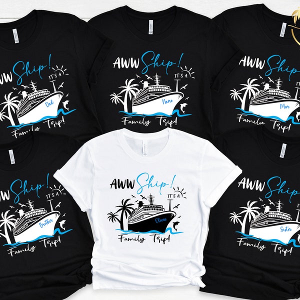 Cruise Shirts, Aw Ship! It's a Family Trip, Family Vacation Shirts, Adult and Children, Family Cruise Shirts, Cruise Shirts