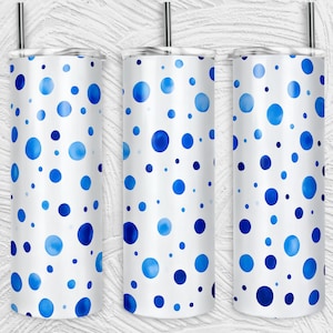 Blue Polka Dots Tumbler Wrap / 20oz Tumblers PNG / Sublimation Design Tumblers / Cool Novità / Modello grafico / Tazza colorata personalizzata