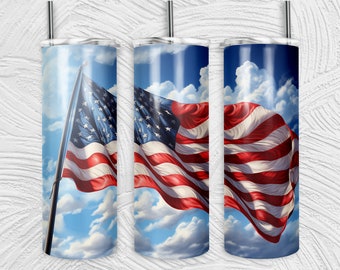 American Flag Tumbler Wrap | 20oz Tumblers PNG | Sublimation Design Tumblers | Cool Novelty | Graphic Template | Custom USA Patriot Cup