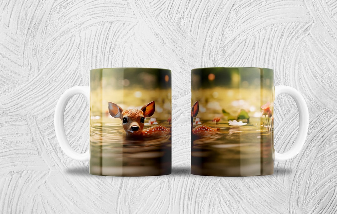 Cute Deer Mug Wrap | 15oz Mug PNG | Sublimation Design for Mugs | Cool ...