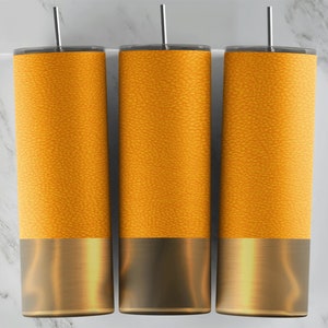 Envoltura de vaso de concha naranja amarilla / Vasos de 20 oz PNG / Vasos de diseño de sublimación / Novedad fresca / Plantilla gráfica / Copa de escopeta personalizada