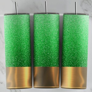 Grönt glitterskal med mugg | 20oz muggar PNG | Sublimeringsdesign med muggar | Cool nyhet | Grafisk mall | Anpassad hagelgevärsmugg