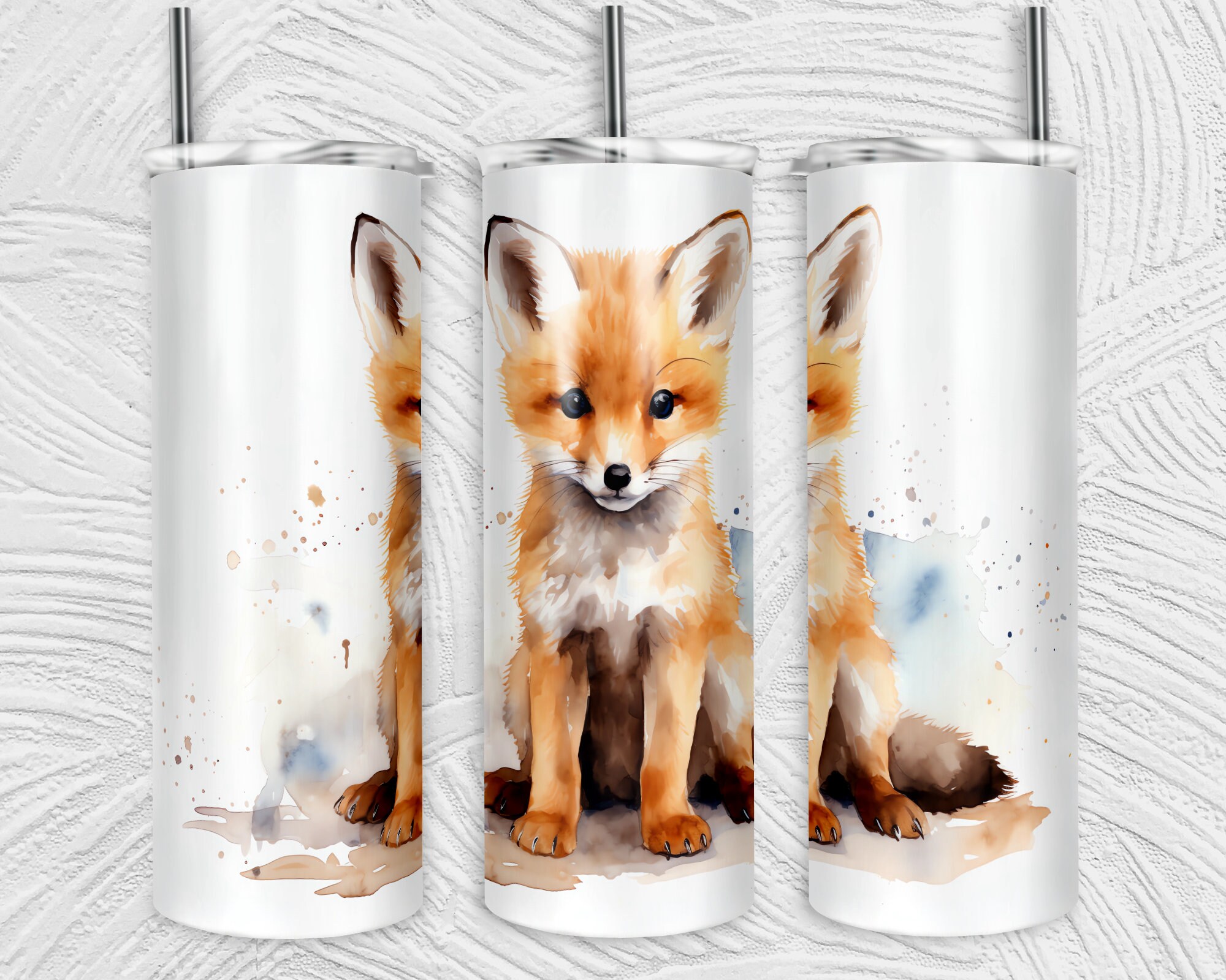Fox Tumbler Wrap | 20oz Tumblers PNG | Sublimation Design Tumblers ...