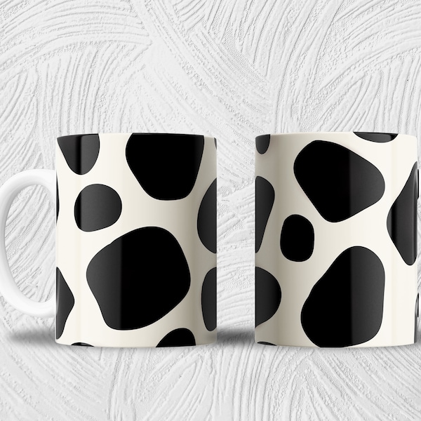 Cow Print Mug Wrap | 15oz Mug PNG | Sublimation Design For Mugs | Novelty Mug Wrap | Popular Mug Wrap | Graphic Template | Custom Cute Cup