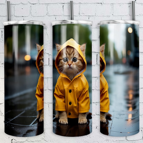 Funny Cute Cat Tumbler Wrap | 20oz Tumblers PNG | Sublimation Design Tumblers | Cool Novelty | Graphic Template | Custom Kitten Cup