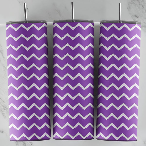 Purple Chevron Tumbler Wrap | 20oz Tumblers PNG | Sublimation Design Tumblers | Cool Novelty | Graphic Template | Custom Pattern Cup