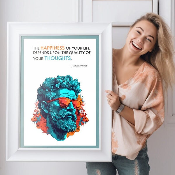 Stoic poster and gift - Marcus Aurelius Stoicism Quote, High-Quality Print, Multiple Sizes Available, Perfect Stoic Gift