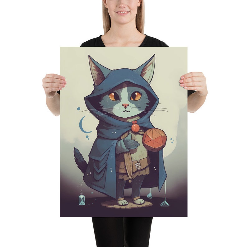 Dnd Kitty 7: Sorcerer D&amp;D Cats Series Poster, Dungeons and Dragons ...