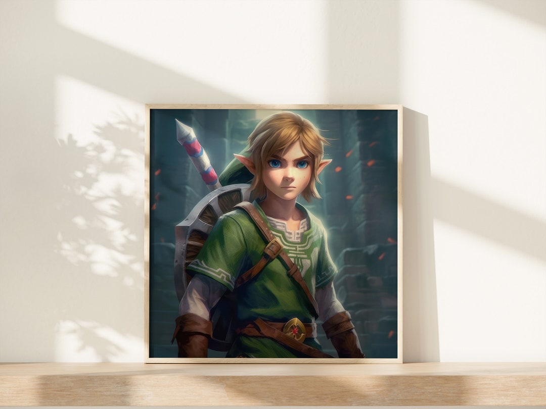 Link Instant Download, Watercolor Painting, Zelda Wall Art, Legend of