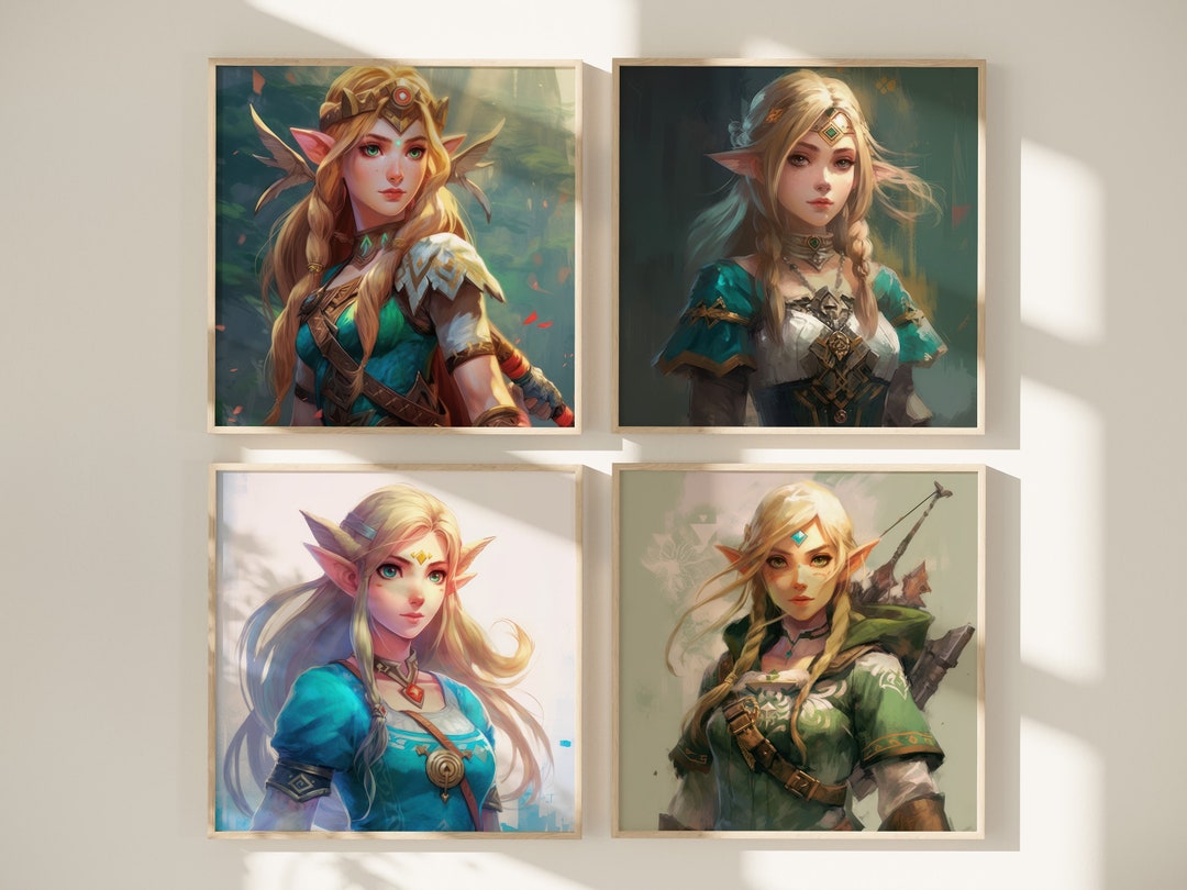 Zelda Art Prints Princess Zelda Watercolor Painting Instant Download