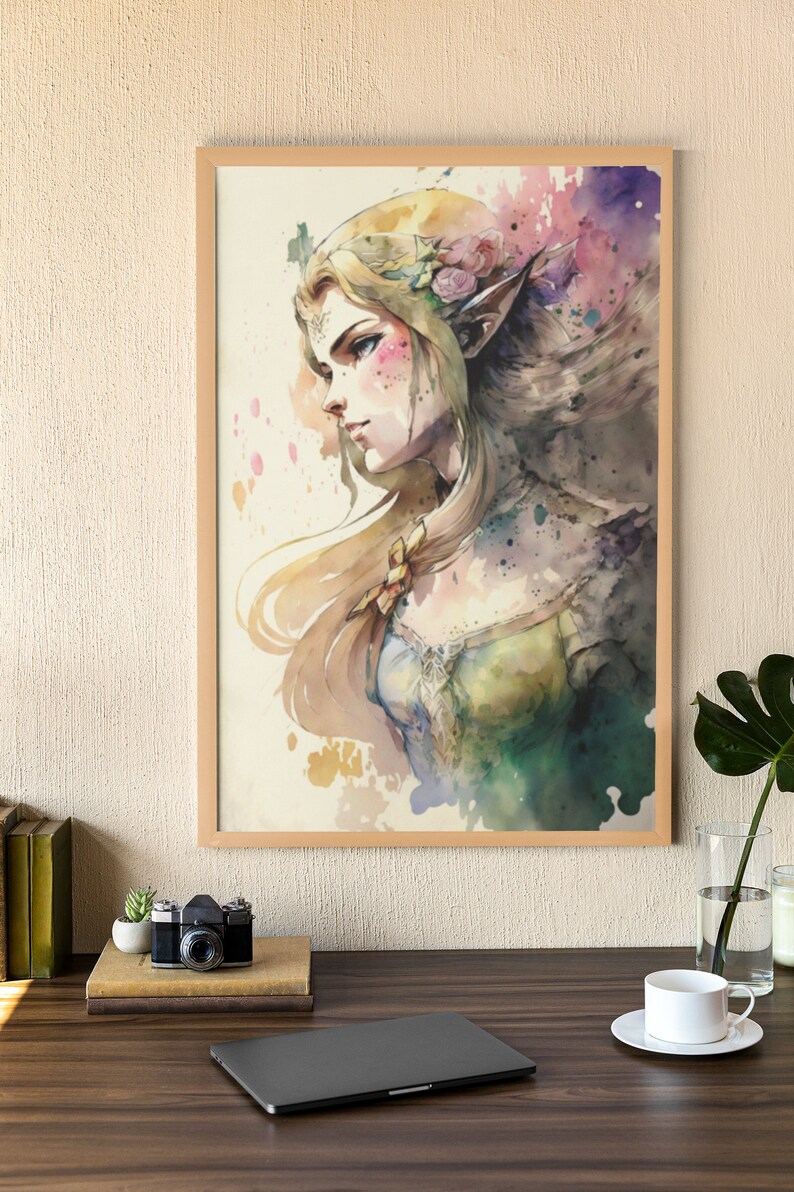 Zelda Art Print Princess Zelda Watercolor Painting Etsy