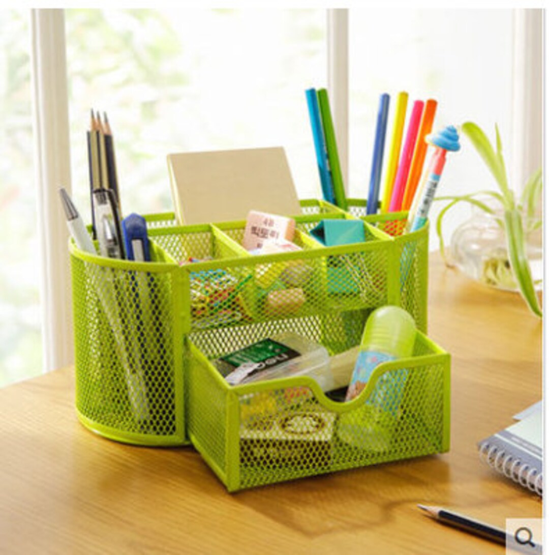 Green Office Supplies desktop Storage Box Stationery Storage Etsy