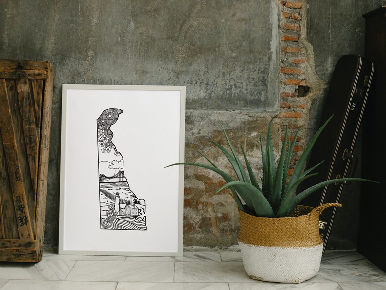 Delaware Sketch SVG File for Shirts, Mugs, Prints | State Print ...