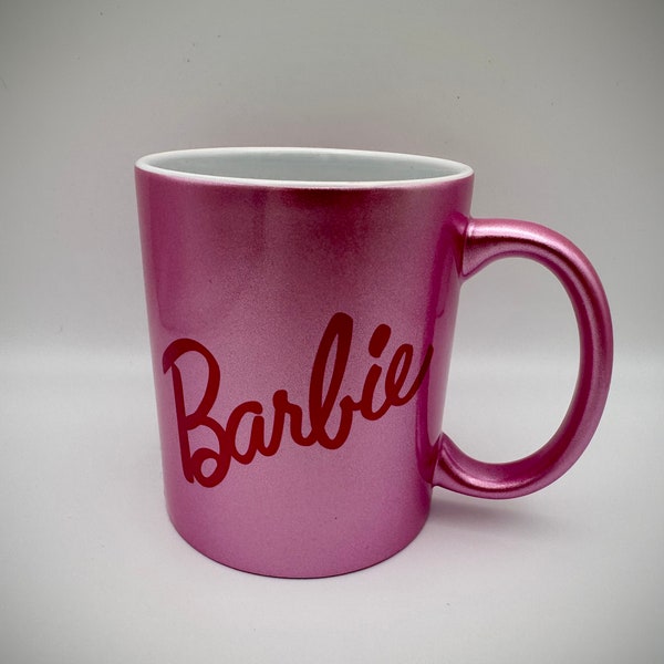 Barbie glitter mug