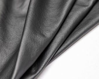 Polsterleder Schwarz Semi-Anilin | Soft Touch Lederhaut Echtleder Rindsleder | 0,9–1,1 mm