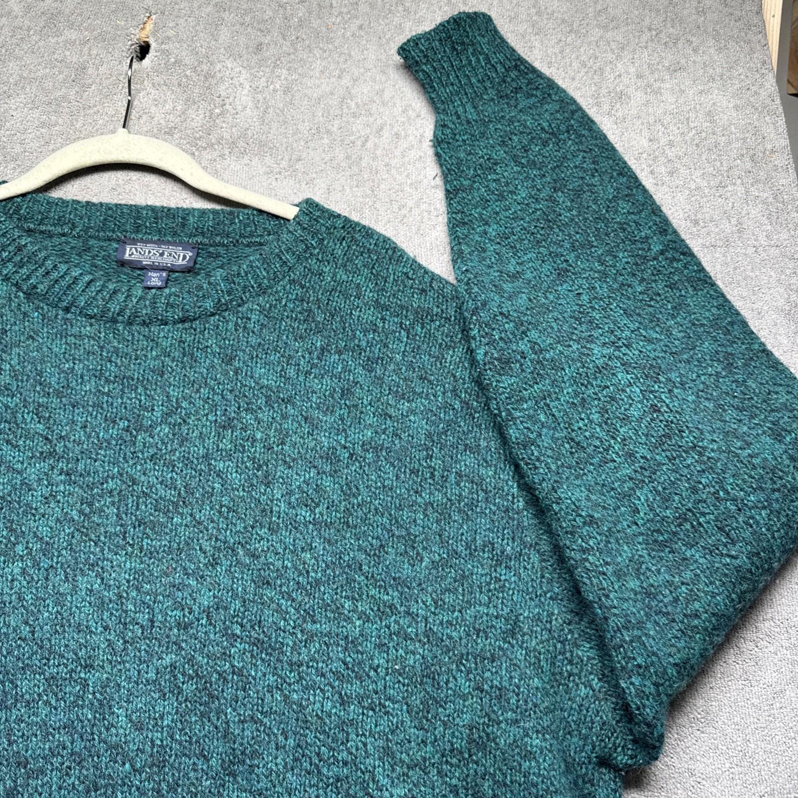 Pull en laine Lands End vintage pour femmes, grande taille