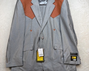 Maximos Italy Westernanzug Herren 46R Grau Cowboy Rodeo Rockabilly Deadstock