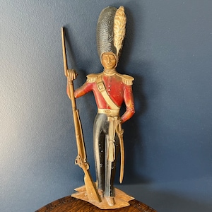 Antique Sexton Wall Plaque Boston Fusilier British Redcoat Revolutionary War Soldier UK Royal Military Colonial Castle Decor
