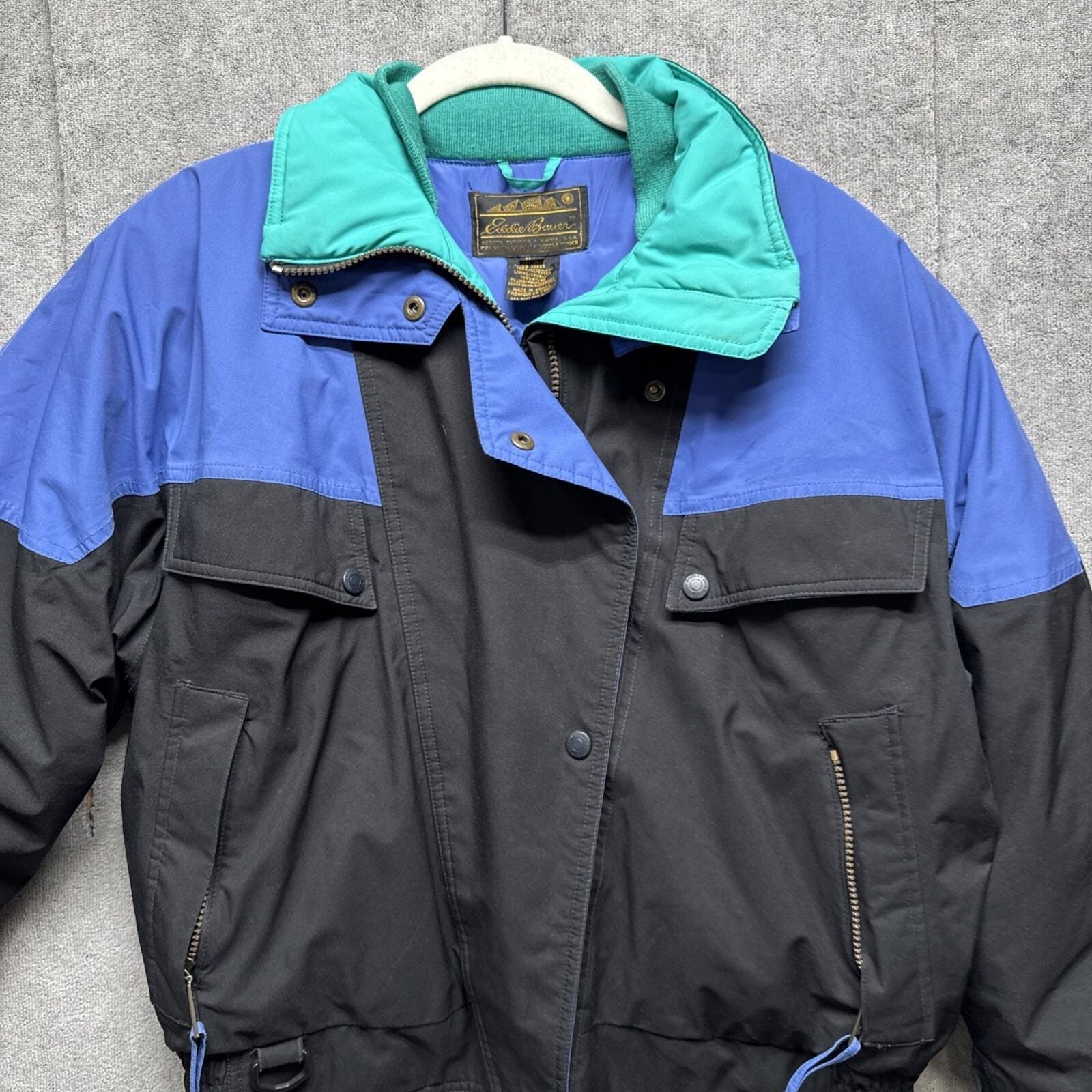 Vintage 90s Eddie Bauer Goose Down Ski Jacket Colorblock 