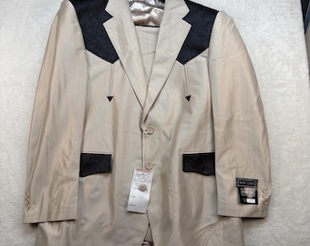 Traje vaquero vintage para hombre, talla 42R 34, yugo de vaquero, estilo rockabilly ranchero de los años 70.