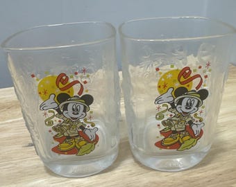 ヴィンテージ 2000年 マクドナルド ディズニー グラス アニマルキングダム ミッキー プロモーションカップ 2個セット