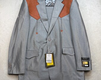 Westernkostuumset heren 40R 34 grijze cowboy rodeo rockabilly vintage deadstock