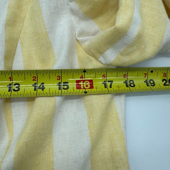 Vintage J Peterman Yellow Wide Stripe Linen Blaze… - image 8