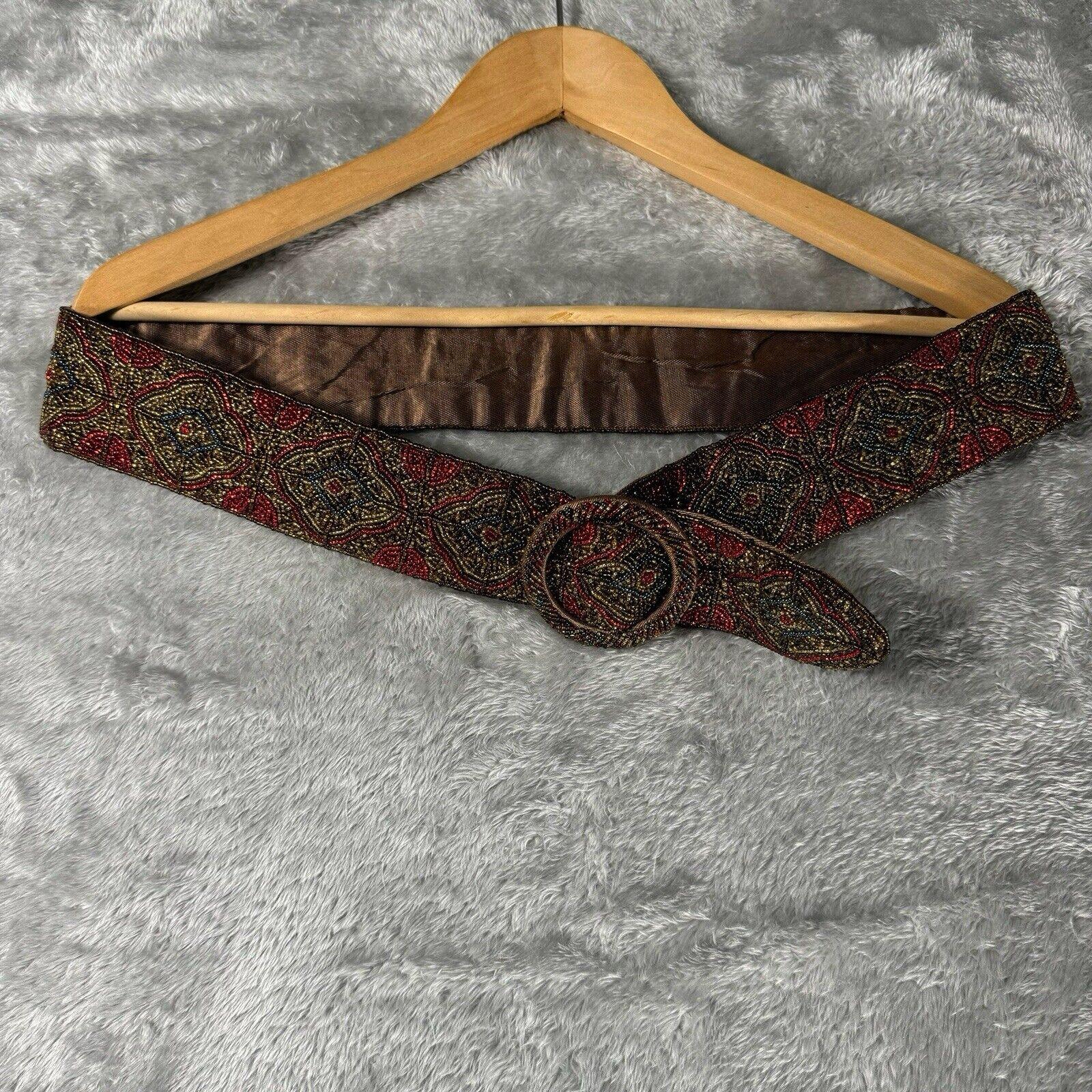 Vintage Mary Mcfadden Beaded Embroidered Belt, 1960s Boho  display picture 2