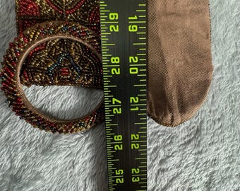 Mary McFadden Belt‎ Womens Large Multicolor Beaded 60s Vintage Whimsygoth Boho Vintage Mary Mcfadden Beaded Embroidered Belt, 1960s Boho  main image 2