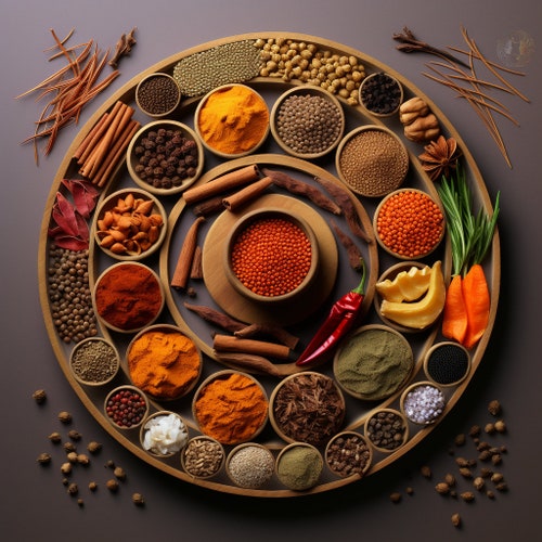 Vintage Spices Guide Art Print | Kitchen Wall Decor (digital