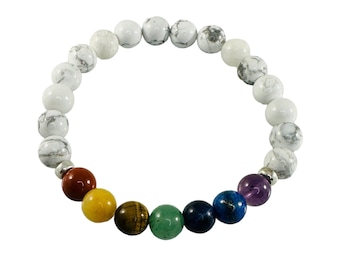 Pulseira masculina de pedras preciosas de chakra, pulseira de cura de 7 chakras, pulseira de chakra para homens, pulseira Mala, pulseira de proteção de meditação EnergyMen
