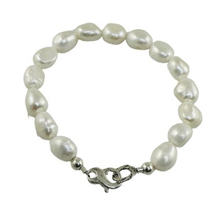 Baroque Large Real Pearl Bracelet,30th Anniversary Jewellery,June Birthstone for Men,Anniversary gift for Husband, Minimalist Men Bracelet