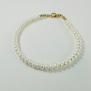 Men’s Pearl Bracelet,Minimalist Real Pearl Gold Men Bracelet,30th Anniversary Jewellery,June Birthstone for Men,Anniversary gift for Husband