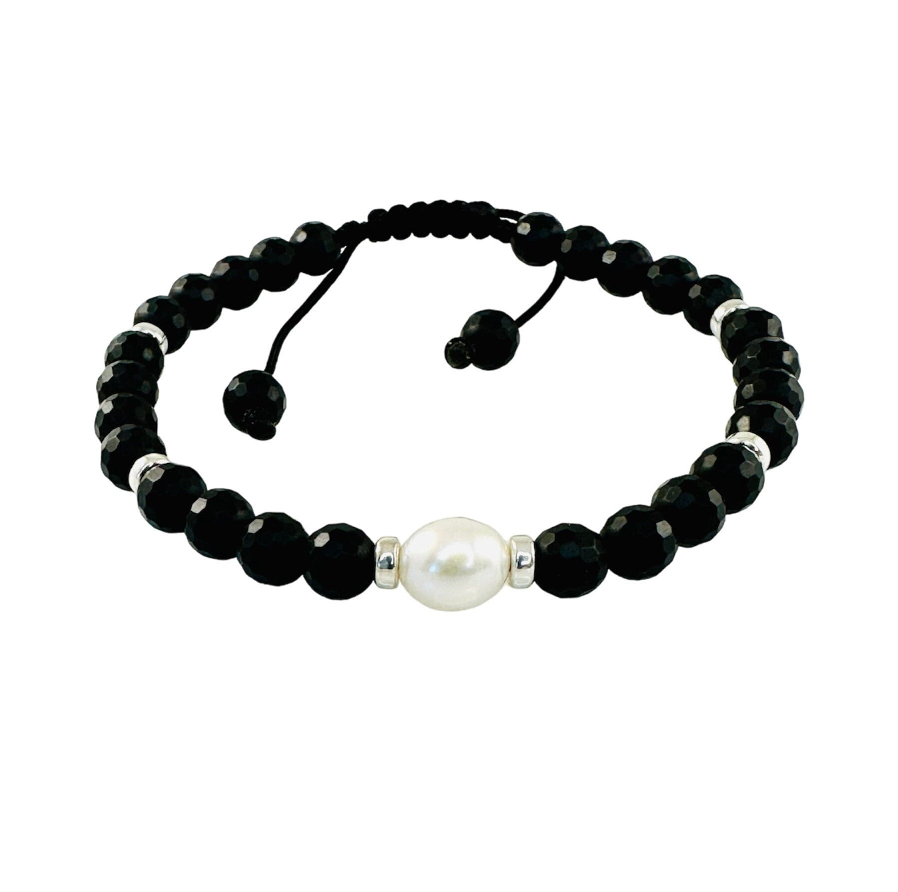 Onyx and Pearl Bracelet - Etsy