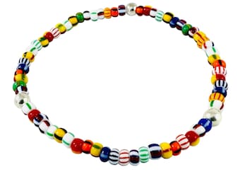 Multi Coloured Bracelet,Seed Beaded Bracelet,Minimalist Men Bracelet,Stretch Rainbow Beads Bracelet,Surfer Bracelet,Unisex MulticolorBracele