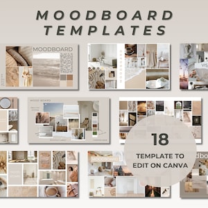 Mood board template / Interior design / Canva edit / Design template / Moodboard design template