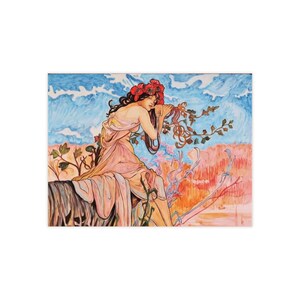 Piastrella in ceramica Art Nouveau del 1896 "Estate" della serie Stagioni di Alphonse Mucha