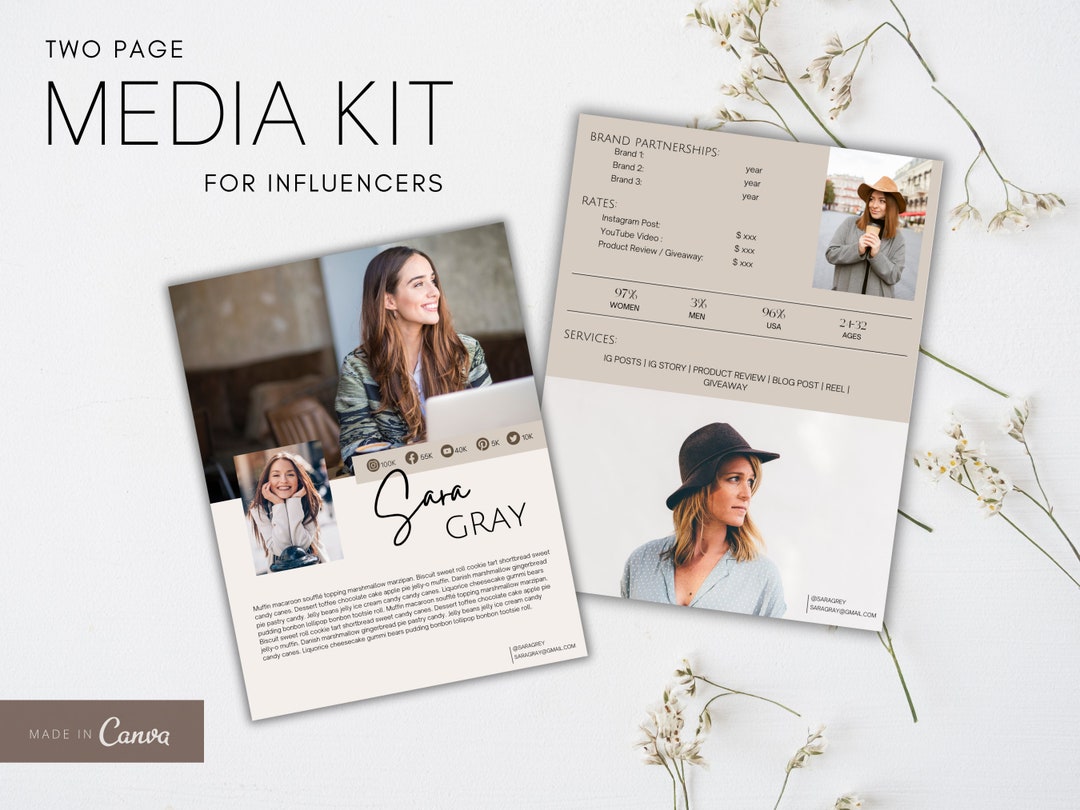 Media Kit Template | Blogger Template | Social Media Kit | Influencer ...