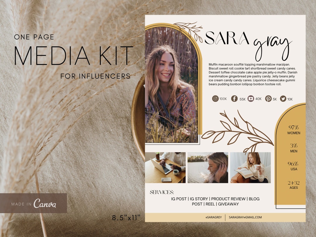 Media Kit Template | Blogger Template | Social Media Kit | Influencer ...