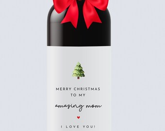 Christmas Wine Label, Pregnancy Announcement wine label, More the Merrier, Christmas Party, Holiday Gift, Grandparents Christmas Gift Ideas