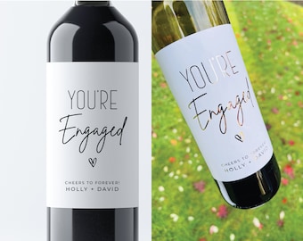 Etiqueta de vino de boda, Combina bien con casarse, Regalo de compromiso, Regalo de compromiso para parejas, regalo para ella, regalo de novia, feliz boda