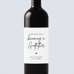 Se marie bien avec une étiquette de vin Devenir parrain, un cadeau pour un parrain, une proposition pour un parrain, une proposition pour un parrain ou une marraine, un cadeau de grossesse, un cadeau pour le parrain