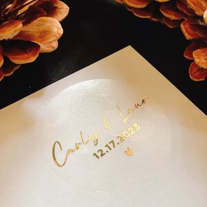 Autocollants de mariage déjoués personnalisés, autocollants de mariage de script, joints d'enveloppe de mariage, n'importe quel nom, n'importe quelle date, autocollant de faveur de mariage