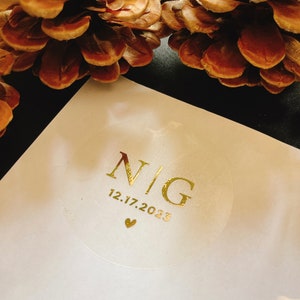 Sceaux d'enveloppe personnalisés, autocollants de monogramme, autocollants de mariage en feuille minimaliste, sceaux d'invitation de mariage, autocollants déjoués de faveur de mariage