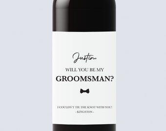 Groomsman Proposal Wine Labels,Best Man Proposal Wine Labels,Man of Honor Proposal,Groomsman Gift,Will you be my Groomsman wine label