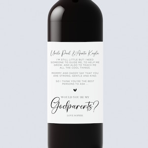 Étiquette de vin Serez-vous mes parrains et marraines, Cadeau pour les parrains et marraines, Cadeau pour proposition de parrain et marraine, Révélation de grossesse, Coffret pour parrain et marraine