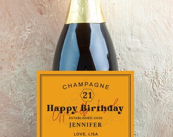 Birthday Gift, Birthday Wine label, Champagne label, Birthday gift for her, Gift for him, champagne birthday wine label